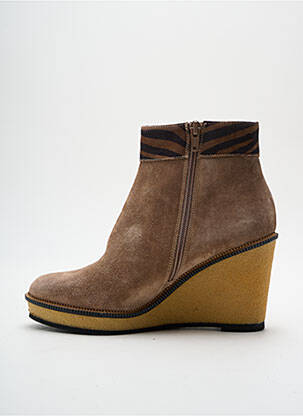 Bottines/boots fermeture zippée talon de 7 à 9cm marron GADEA femme