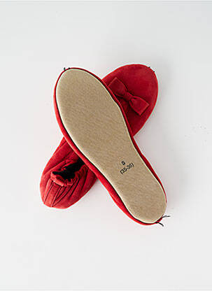 Chaussons/pantoufles semelle extérieure cuir talon plat jusqu'à 3cm rouge GLOVE STORY femme