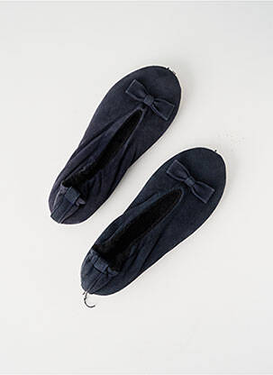 Chaussons/pantoufles semelle extérieure cuir talon plat jusqu'à 3cm bleu GLOVE STORY femme