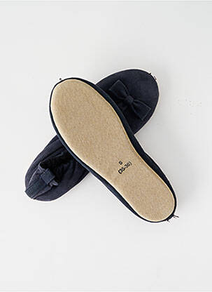 Chaussons/pantoufles semelle extérieure cuir talon plat jusqu'à 3cm bleu GLOVE STORY femme