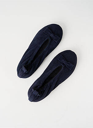 Chaussons/pantoufles semelle extérieure cuir talon plat jusqu'à 3cm bleu GLOVE STORY femme
