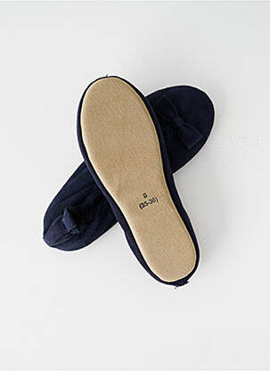 Chaussons/pantoufles semelle extérieure cuir talon plat jusqu'à 3cm bleu GLOVE STORY femme