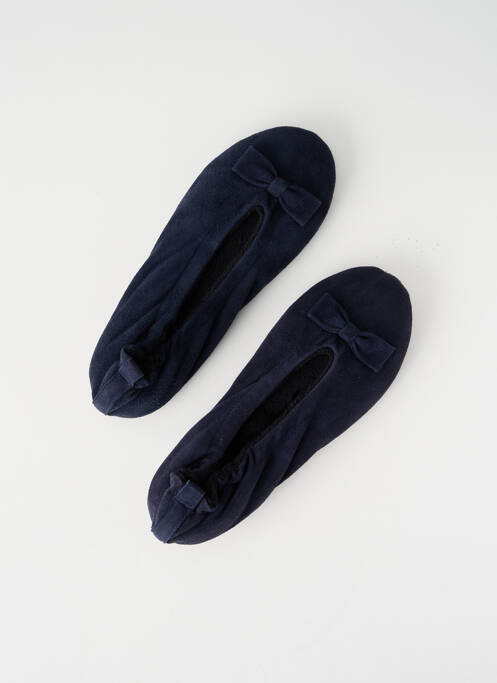 Chaussons/pantoufles semelle extérieure cuir talon plat jusqu'à 3cm bleu GLOVE STORY femme