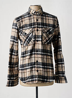 Chemise manches longues poches beige BLACK NEEDLE homme