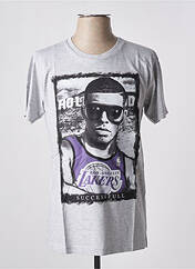 T-shirt gris FAMOUS pour homme seconde vue