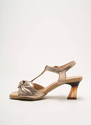 Sandales/nu pieds matière lisse talon de 4 à 6cm or HISPANITAS femme