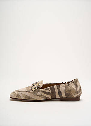 Mocassins chiquet talon plat jusqu'à 3cm beige PEDRO MIRALLES femme