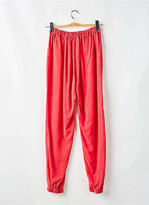 Pantalon droit taille élastique rose TIFFOSI femme