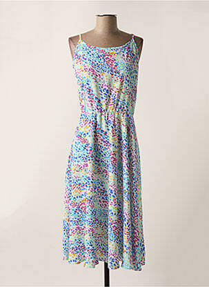 Robe longue manches bretelles ajustables manches longues bleu MOLLY BRACKEN femme