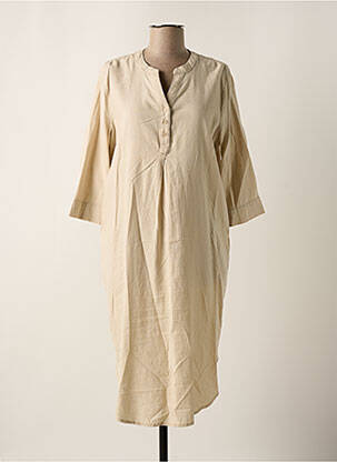 Robe mi-longue manches 3/4 manches 3/4 beige B.YOUNG femme