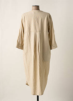 Robe mi-longue manches 3/4 manches 3/4 beige B.YOUNG femme