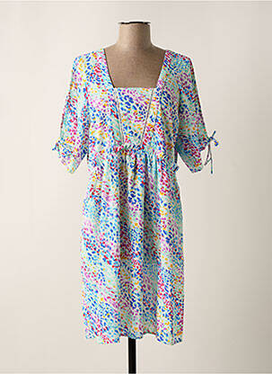 Robe mi-longue manches 3/4 manches 3/4 bleu MOLLY BRACKEN femme