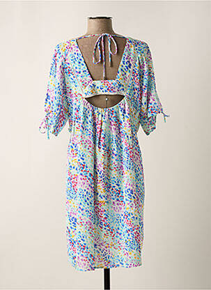 Robe mi-longue coupe fluide manches 3/4 bleu MOLLY BRACKEN femme