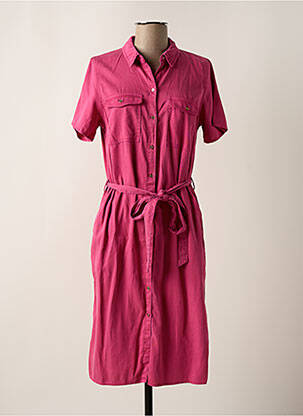 Robe mi-longue manches courtes manches courtes rose VILA femme