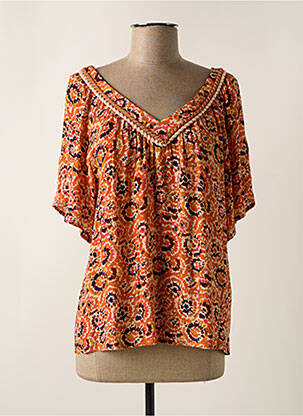 Blouse imprimé fleurs manches 3/4 orange LOLA ESPELETA femme