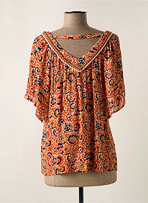 Blouse imprimé fleurs manches 3/4 orange LOLA ESPELETA femme