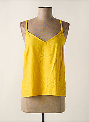 Top coupe fluide fines bretelles jaune VILA femme