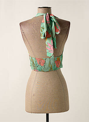 Top col v sans manche vert MOLLY BRACKEN femme