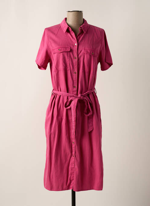 Robe mi-longue manches courtes manches courtes rose VILA femme