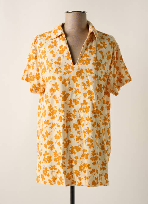 Tunique manches courtes tissage crêpe orange TIFFOSI femme