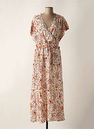 Robe longue manches courtes manches courtes beige B.YOUNG femme