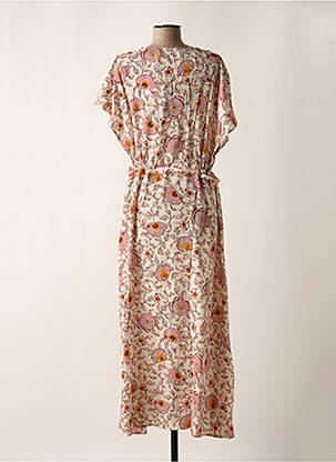 Robe longue manches courtes manches courtes beige B.YOUNG femme