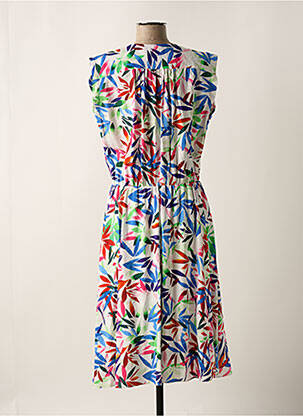 Robe mi-longue imprimé fleurs manches courtes blanc MOLLY BRACKEN femme