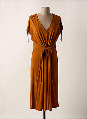 Robe mi-longue manches courtes manches courtes orange LOLA ESPELETA femme