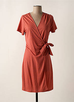 Robe mi-longue manches courtes manches courtes orange TIFFOSI femme