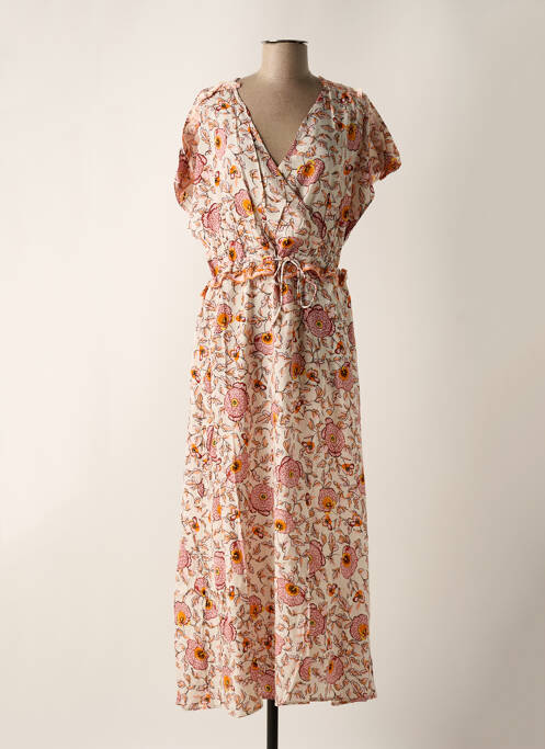 Robe longue manches courtes manches courtes beige B.YOUNG femme
