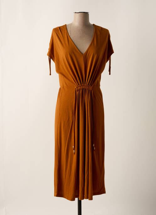 Robe mi-longue orange LOLA ESPELETA pour femme