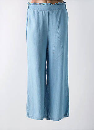 Pantalon large coupe fluide taille haute bleu TIFFOSI femme