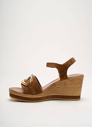 Sandales/nu pieds talon compensé talon de 4 à 6cm marron MARCO TOZZI femme