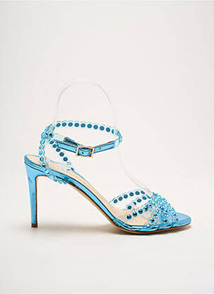 Sandales/nu pieds tissage satiné talon de 4 à 6cm bleu DE GRENELLE femme