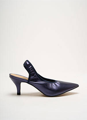 Escarpins tissage satiné talon de 4 à 6cm bleu QOO TUM femme