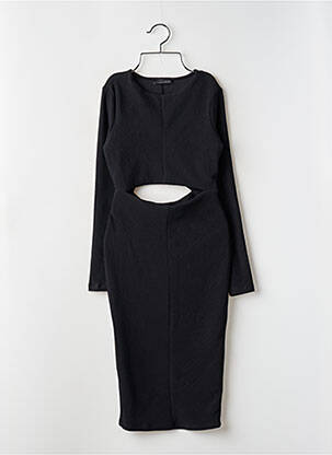Robe mi-longue manches longues manches longues noir ZARA femme