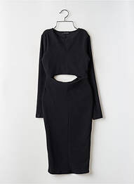 Robe mi-longue manches longues manches longues noir ZARA femme