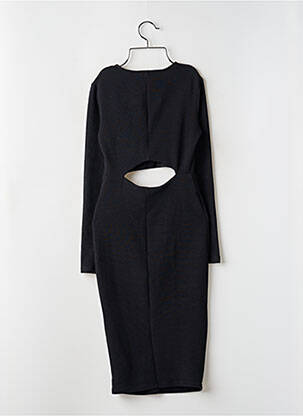 Robe mi-longue manches longues manches longues noir ZARA femme