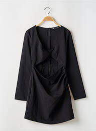 Robe courte fermeture zippée au dos manches longues noir ZARA femme