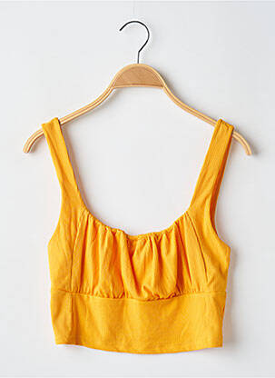 Top coupe cintrée sans manche orange BERSHKA femme