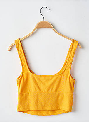 Top coupe cintrée sans manche orange BERSHKA femme
