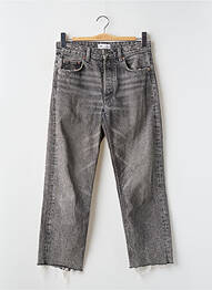 Jeans coupe droite taille haute taille haute gris ZARA femme