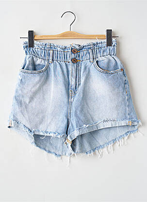 Short tissage denim taille haute bleu SANS MARQUE femme