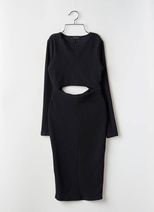 Robe mi-longue manches longues manches longues noir ZARA femme
