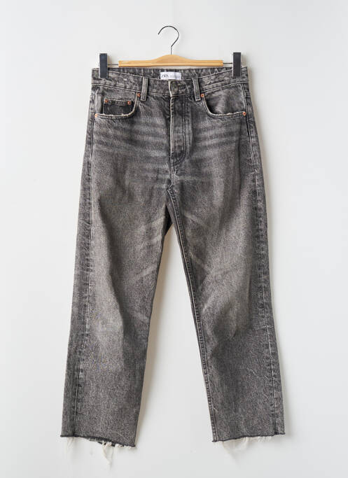 Jeans coupe droite taille haute taille haute gris ZARA femme