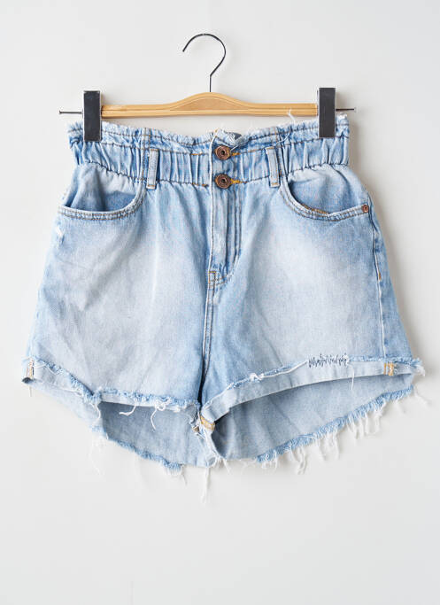 Short tissage denim taille haute bleu SANS MARQUE femme