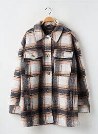 Manteau long tissage chiné sans capuche beige SUPERDRY homme