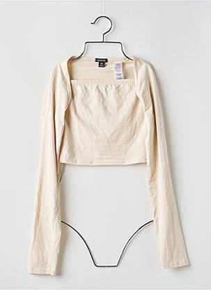 Twin-set col carré beige BOOHOO femme