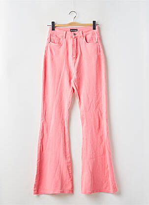Jean coupe flare taille haute taille haute rose PRETTY LITTLE THING femme