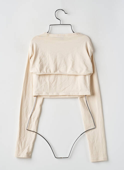 Twin-set col carré beige BOOHOO femme